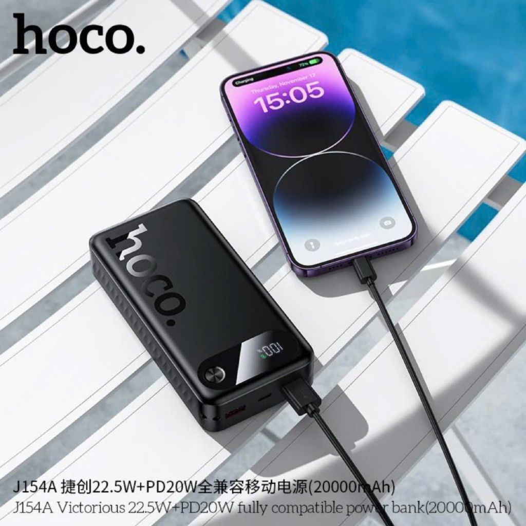 Sạc nhanh dự phòng 20000mAh hoco J154A Type-C PD 20W & 2 USB 22.5W