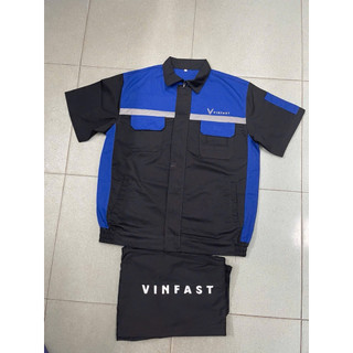 Bộ Đồng phục ktv xưởng dịch vụ Vinfast, vải pangrim Hàn Quốc, in phản quang. Vinfast technician uniform reflective logo
