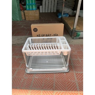 Kệ Up Bát Đĩa 2 Tầng Có Kèm Ống Đũa Có Chỗ Thoát Nước Hàng Việt