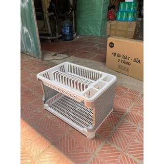 Kệ Up Bát Đĩa 2 Tầng Có Kèm Ống Đũa Có Chỗ Thoát Nước Hàng Việt