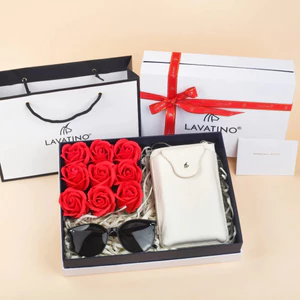 [Set Qùa Tặng Cho Nữ] Hộp Qùa Mong Ước Kèm Hoa Chính Hãng Lavatino Dành Tặng Phụ Nữ [TDC01+ KCC01]