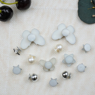 Bộ 13 Sticker, Charm 3D chủ đề Sao bạc bling nhựa cứng gắn Dép Sục, Cá Sấu Mita JB-368