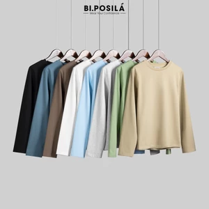 BI.POSILÁ ÁO THUN NỮ BASIC CỔ TRÒN DÀI TAY VẢI COTTON CO GIÃN 4 CHIỀU MỀM MỊN THOẢI MÁI áo phông