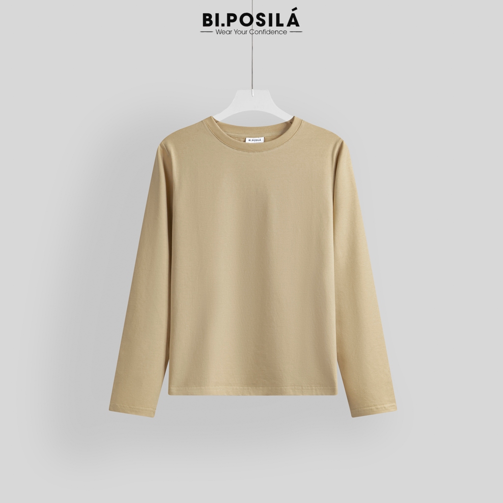 [A08 -HÀNG MỚI VỀ ] BI.POSILÁ ÁO THUN NỮ BASIC CỔ TRÒN DÀI TAY VẢI COTTON CO GIÃN 4 CHIỀU MỀM MỊN THOẢI MÁI áo phông