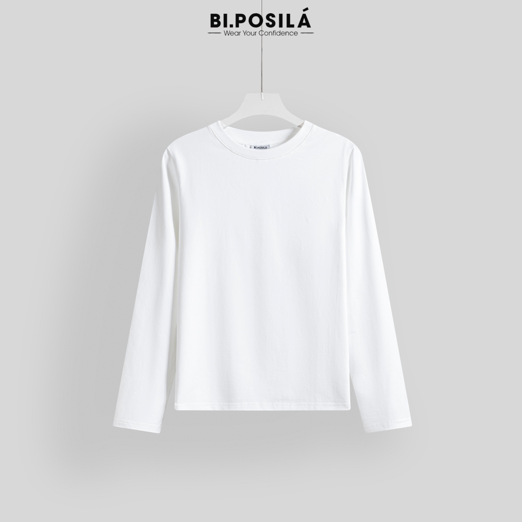 [A08 -HÀNG MỚI VỀ ] BI.POSILÁ ÁO THUN NỮ BASIC CỔ TRÒN DÀI TAY VẢI COTTON CO GIÃN 4 CHIỀU MỀM MỊN THOẢI MÁI áo phông