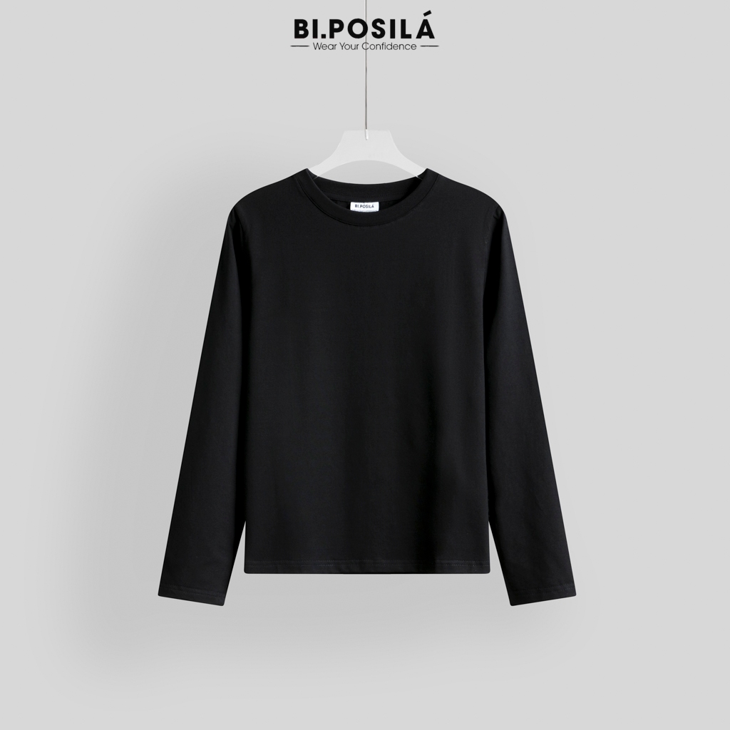 [A08 -HÀNG MỚI VỀ ] BI.POSILÁ ÁO THUN NỮ BASIC CỔ TRÒN DÀI TAY VẢI COTTON CO GIÃN 4 CHIỀU MỀM MỊN THOẢI MÁI áo phông