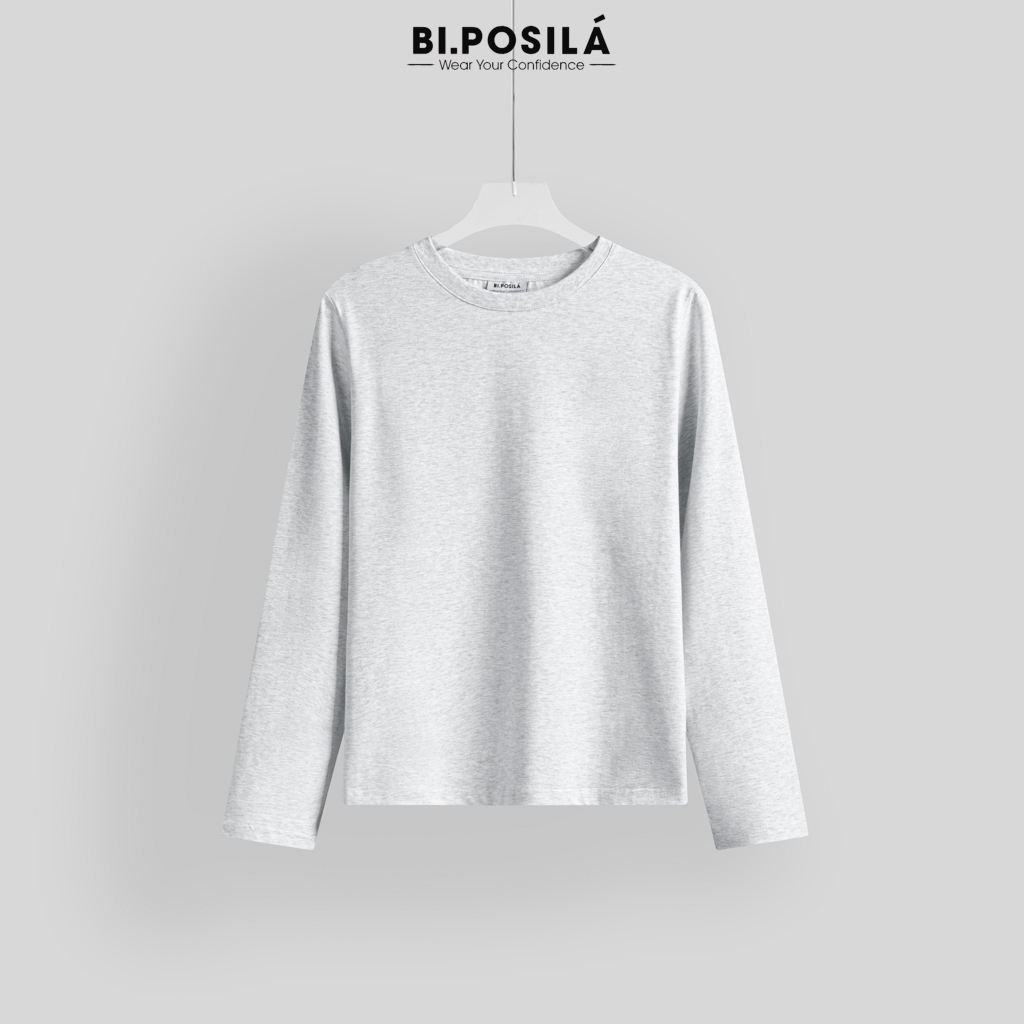 [A08 -HÀNG MỚI VỀ ] BI.POSILÁ ÁO THUN NỮ BASIC CỔ TRÒN DÀI TAY VẢI COTTON CO GIÃN 4 CHIỀU MỀM MỊN THOẢI MÁI áo phông