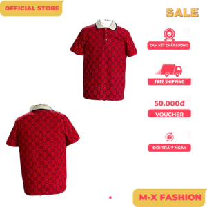 ÁO polo nam cổ tròn họa tiết tay ngắn phong cách trẻ trung chuẩn from