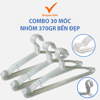 Combo 30 móc nhôm treo quần áo 370gr (L =45cm) bền nhẹ tiện lợi dễ sử dụng
