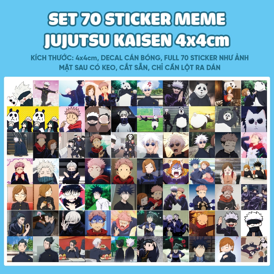 SET 70 Sticker niêm phong Jujutsu Kaisen MEME • Hình dán MEME CHÚ THUẬT ...