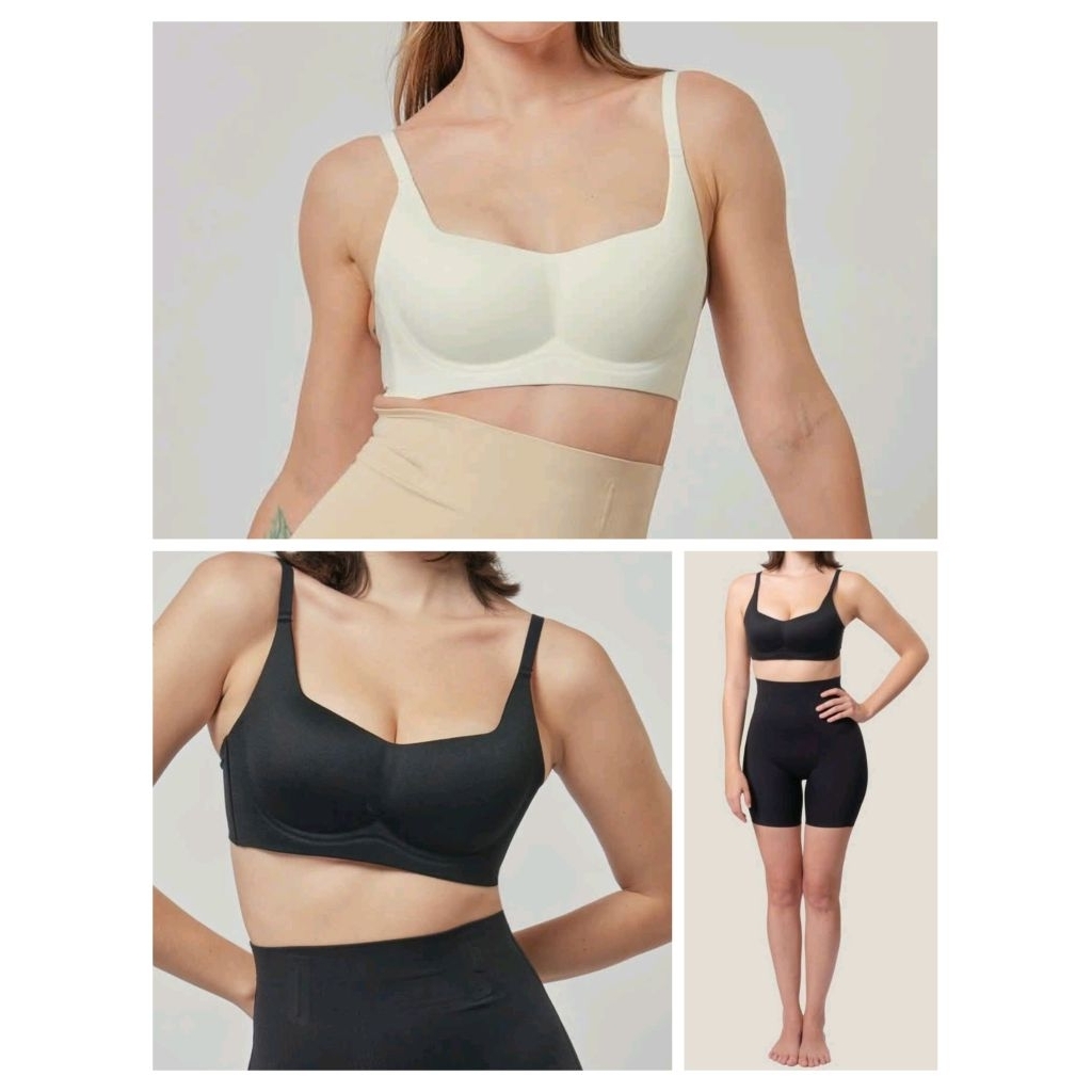 (BomoHouse) Áo bra/ ngực su mút liền, không gọng dáng cổ thuyền, có đệm Her@h* dư xịn.