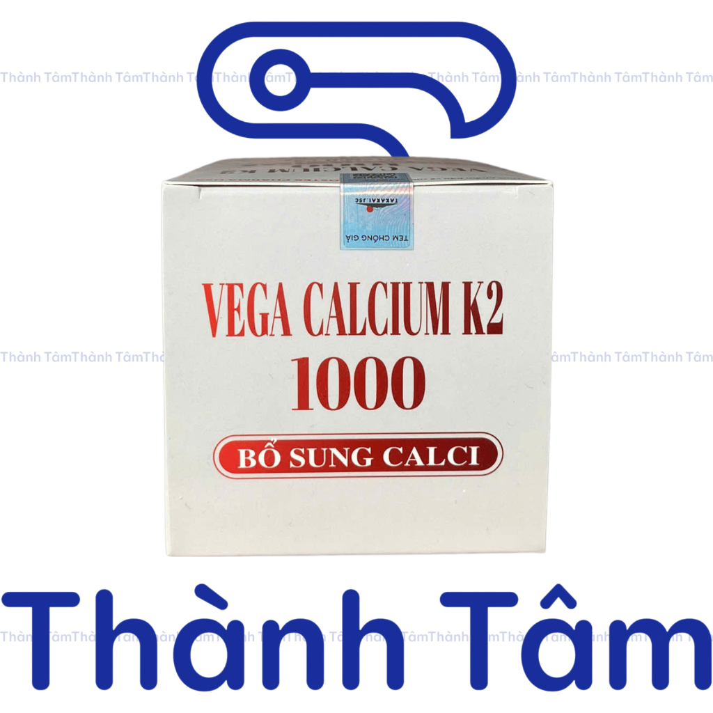 Bổ sung canxi VEGA CALCIUM K2 magie, vitamin k2 mk7 giúp xương, răng chắc khỏe, trẻ phát triển chiều cao - Lọ 60 viên