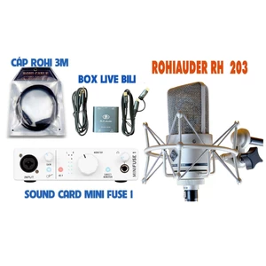 Combo Livestream Micro Rohiauder RH 203 + Soundcard Minifuse 1
