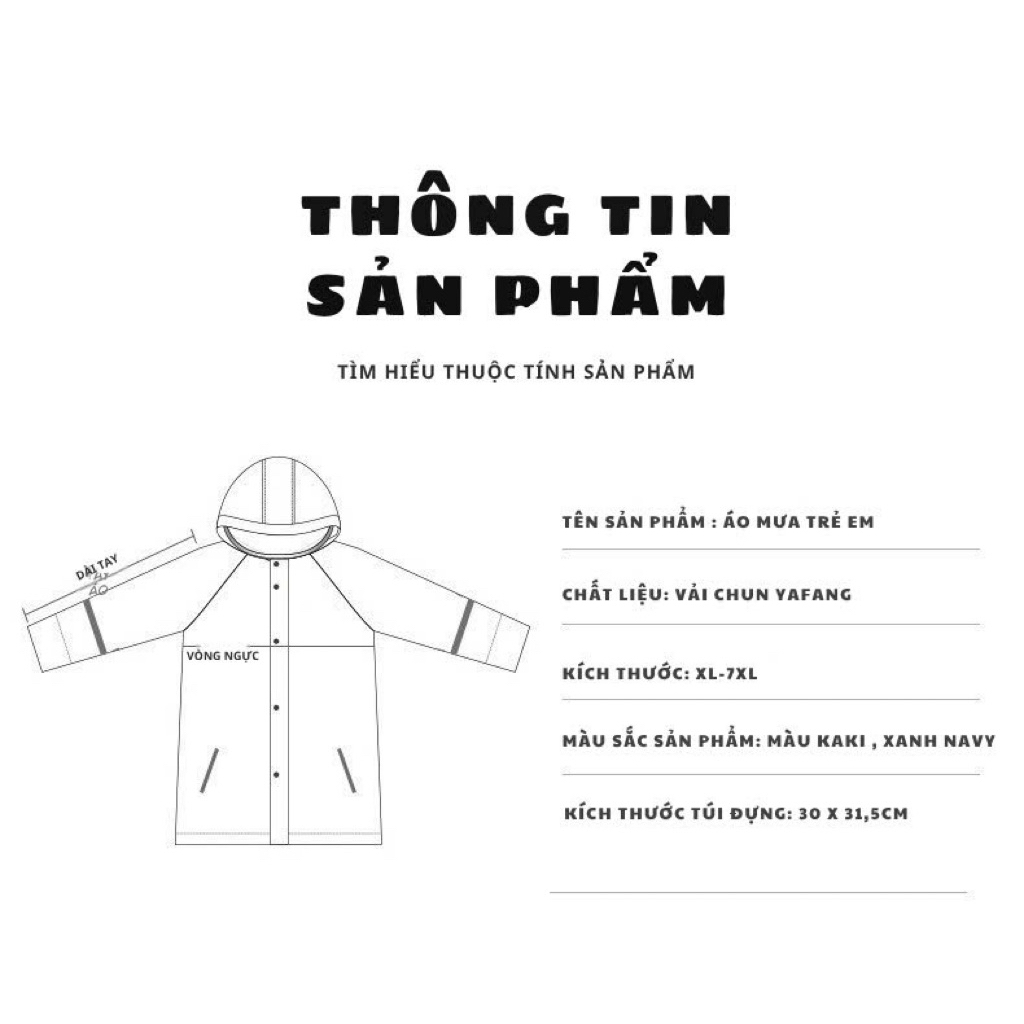 ÁO MƯA TRẺ EM DÁNG MANGTO CÓ CHẮN NƯỚC HÀNG CAO CẤP,ÁO MƯA KIỂU NHẬT CHO BÉ
