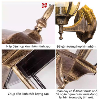 Đèn cột ngoài trời chống nước HIWA, đèn treo tường trang trí ngoài trời, đèn tường đổng cổ điển cao cấp