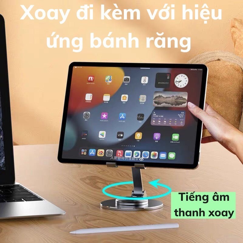 Giá Đỡ Điện Thoại, Máy Tính Bảng HỢP KIM NHÔM Xoay 360, Kệ Để Điện Thoại Xem Phim Livestream