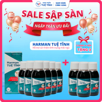 Mua 6 tặng 3 - Siro Harman Tuệ Tĩnh - Cải thiện tình trạng mất ngủ - Hỗ trợ an thần, giúp dễ ngủ, ngủ ngon và sâu giấc