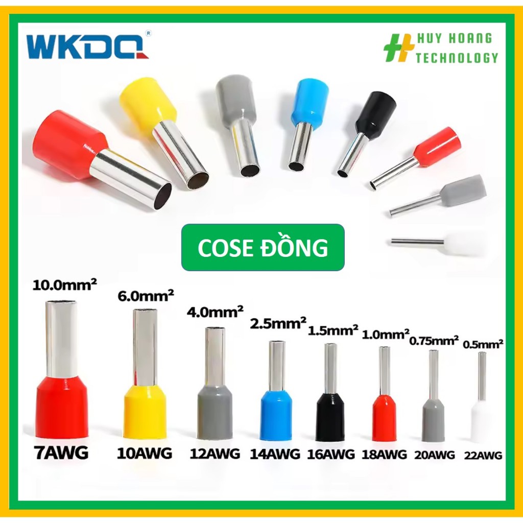 Đầu cos pin bằng đồng bấm dây điện 0.3mm² - 6mm² | Shopee Việt Nam