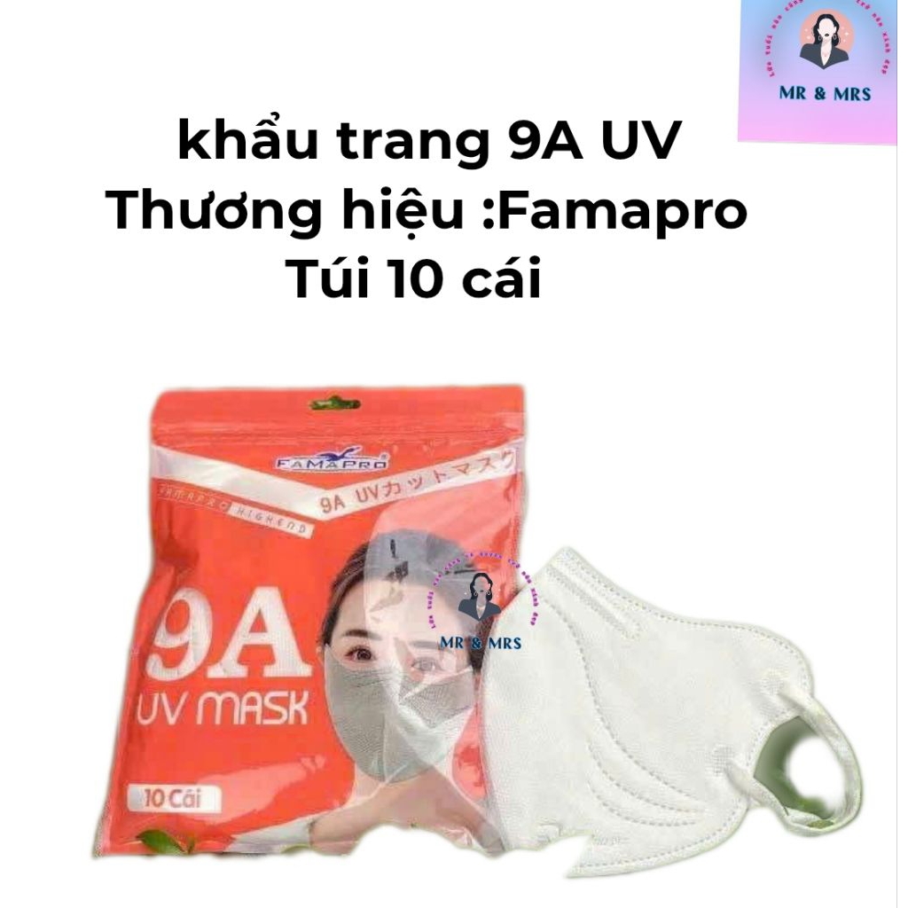 (Set 10c/50c/100) Khẩu Trang 9A UV Mask Famapro - Mr&mrshouse