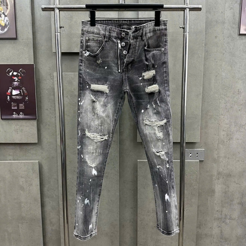 combo quần Jeans nam xanh đen ds khóa lệch có bốn cúc Menswear