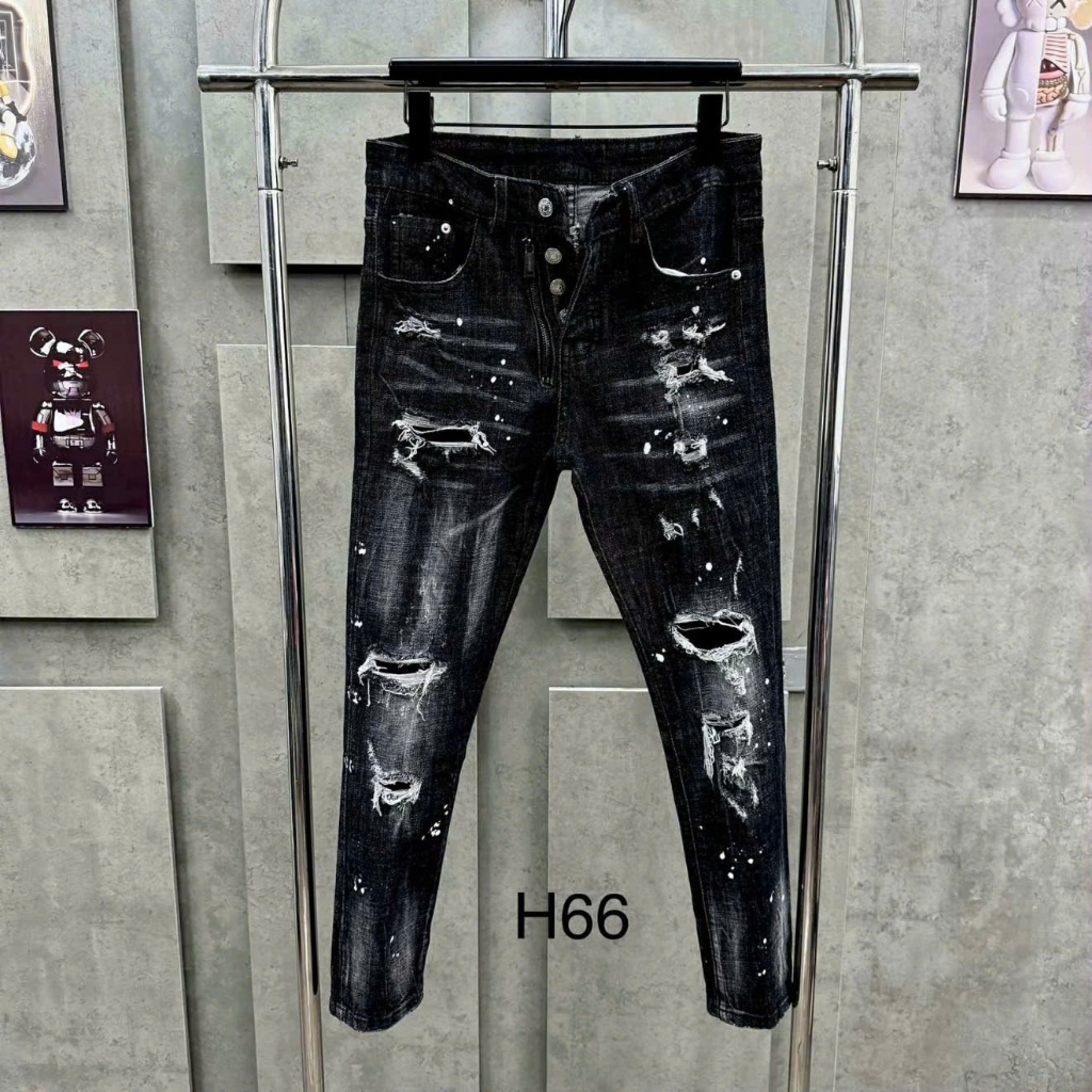 combo quần Jeans nam xanh đen ds khóa lệch có bốn cúc Menswear