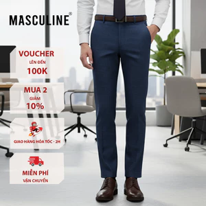 Quần âu nam trung tuổi Masculine chất liệu cotton thoáng mát, kiểu dáng regular không ly - MKL24.1