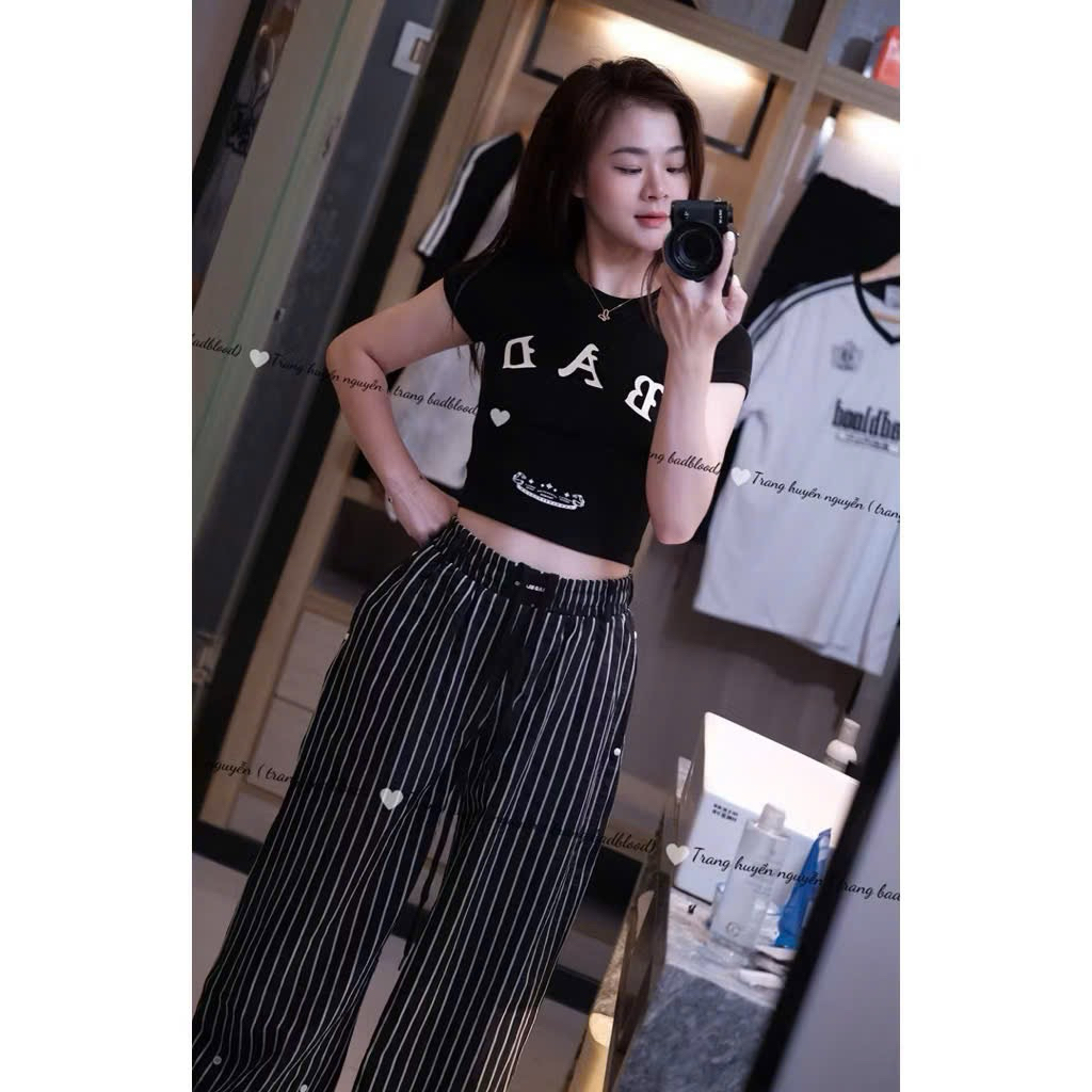 Áo thun thể thao in hình phong cách hot girl Hàn Quốc Badblood