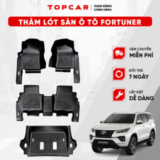 Thảm lót sàn ô tô TOYOTA FORTUNER TOPCAR chất liệu nhựa TPE nguyên sinh cao cấp không chứa chất độc hại