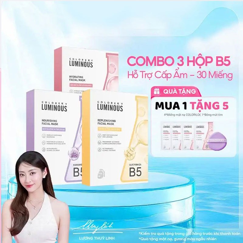 1 Hộp 10 Miếng Mặt Nạ Giấy  LUMINOUS B5 Hỗ Trợ Phục Hồi 25ml/miếng - myphamminhchau