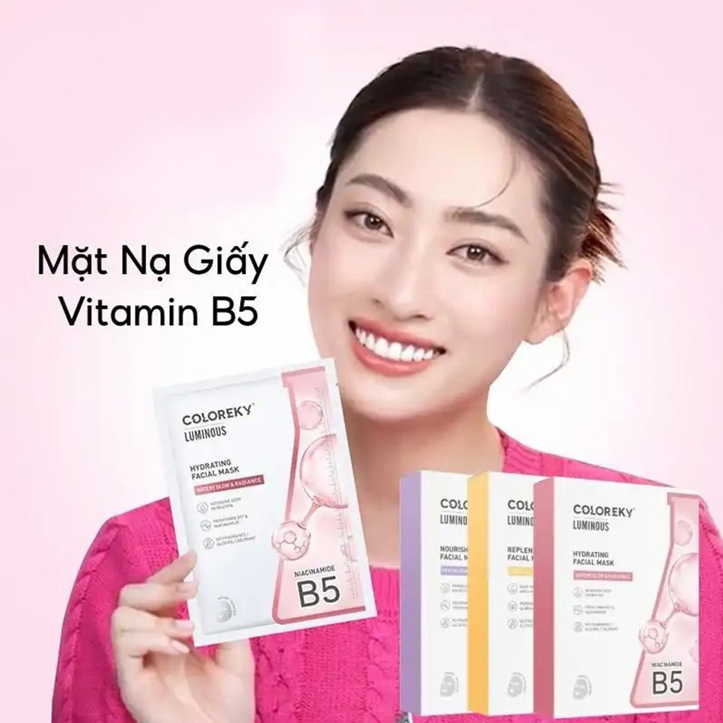 [LIVE DAILY] COMBO 3 Hộp 3 Màu Mặt Nạ Giấy COLORKEY LUMINOUS Vitamin B5 Cấp Ẩm Cho Da