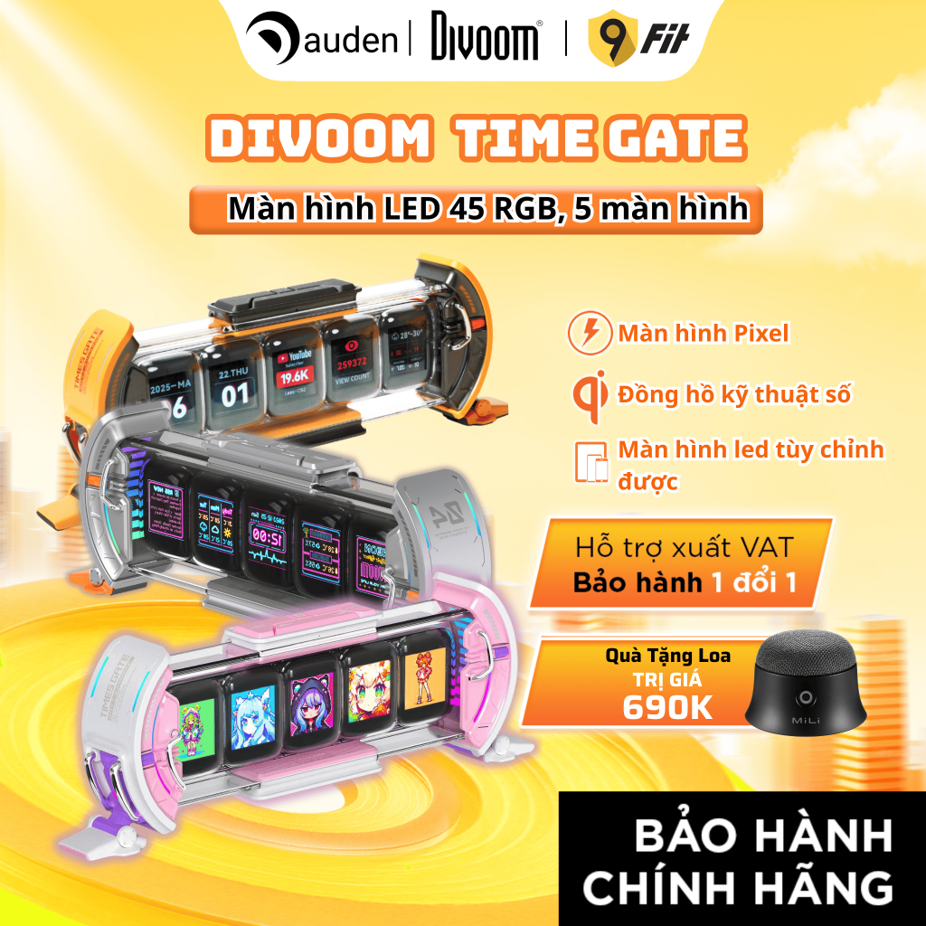 Đồng hồ Divoom Times Gate màn hình tùy biến 5 màn hình, đồng hồ Times ...