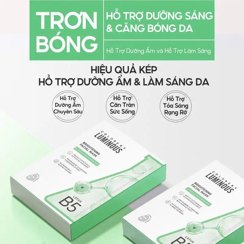 1 Hộp 10 Miếng Mặt Nạ Giấy COL--KEY LUMINOUS B5 Hỗ Trợ Phục Hồi 25ml/miếng - myphamminhchau21