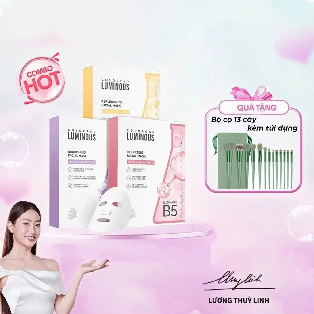 Combo 10 Miếng Mặt Nạ 25ml x 10 miếng Glam Beautique da dầu mụn b5 dưỡng trắng cho ẩn thạch dermaxi