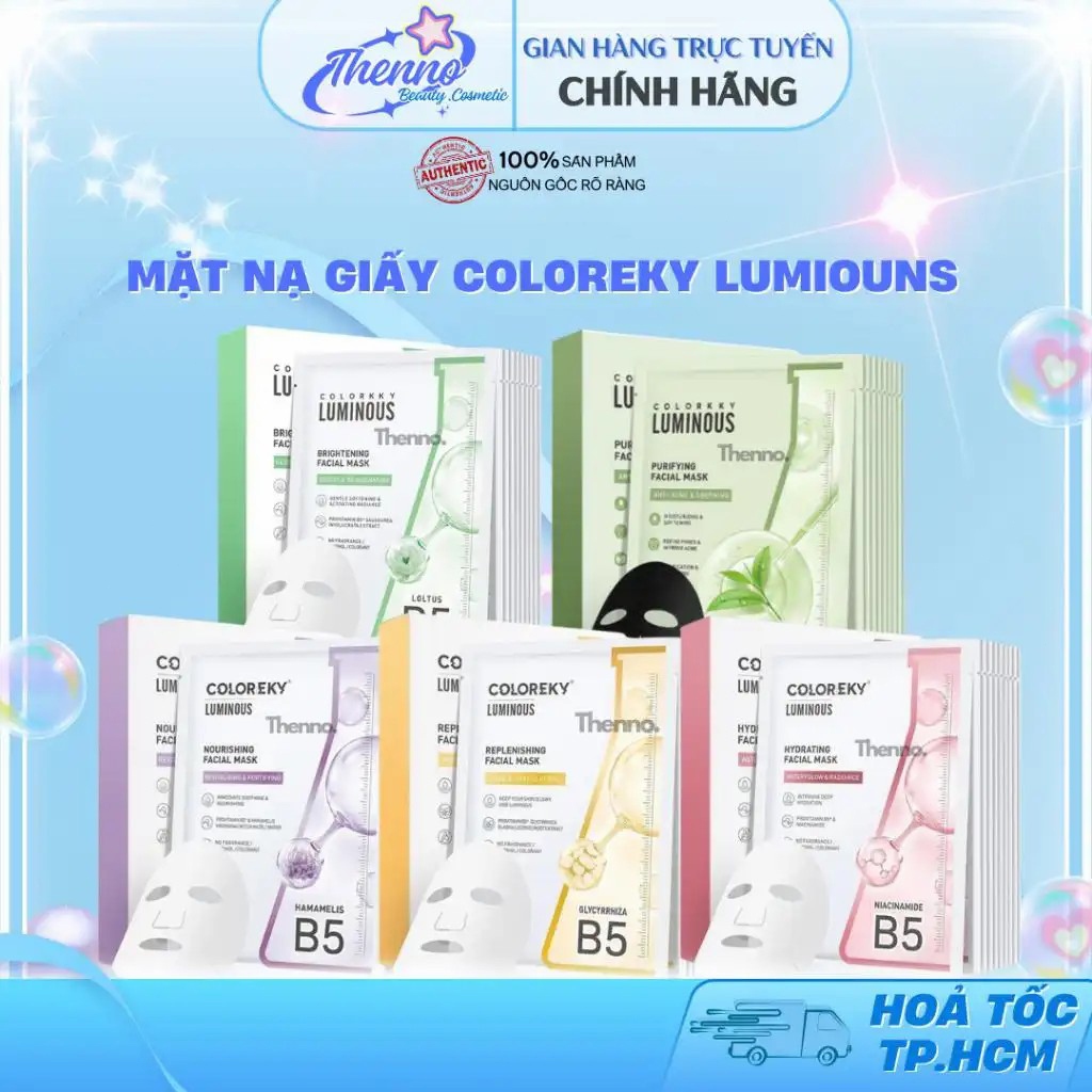 Combo 10 Miếng Mặt Nạ 25ml x 10 miếng Glam Beautique da dầu mụn b5 dưỡng trắng cho ẩn thạch dermaxi