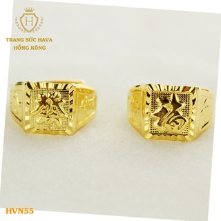 Nhẫn FREE SIZE Chữ Phúc Phát Tài Nam Nữ Xi Mạ Vàng Trang Sức Đẹp Sang Trọng Quà Tặng May Mắn Ý Nghĩa