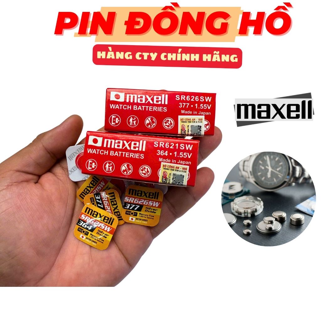 Pin đồng hồ SR626 621 721 521 377 364 379 chính hãng maxell cao cấp ...