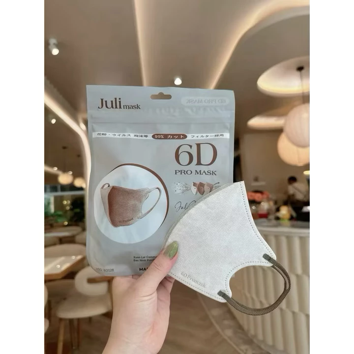 [ Mua 100c Tặng 20c ] Khẩu trang kháng khuẩn 6D JULI Promask thời trang, mỏng nhẹ, không đau tai