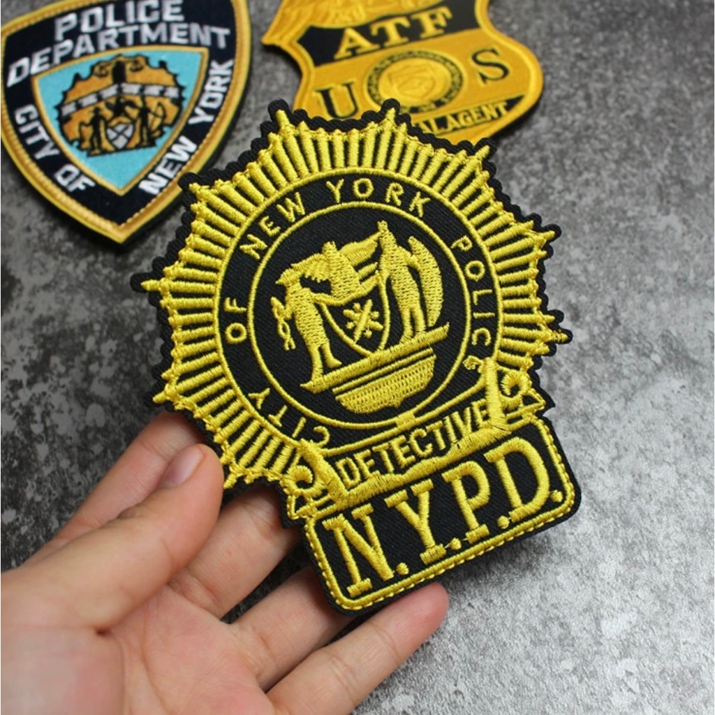 Patch_velcro thêu bộ huy hiệu NYPD & ATF Special Agent dán ba lô_túi xách