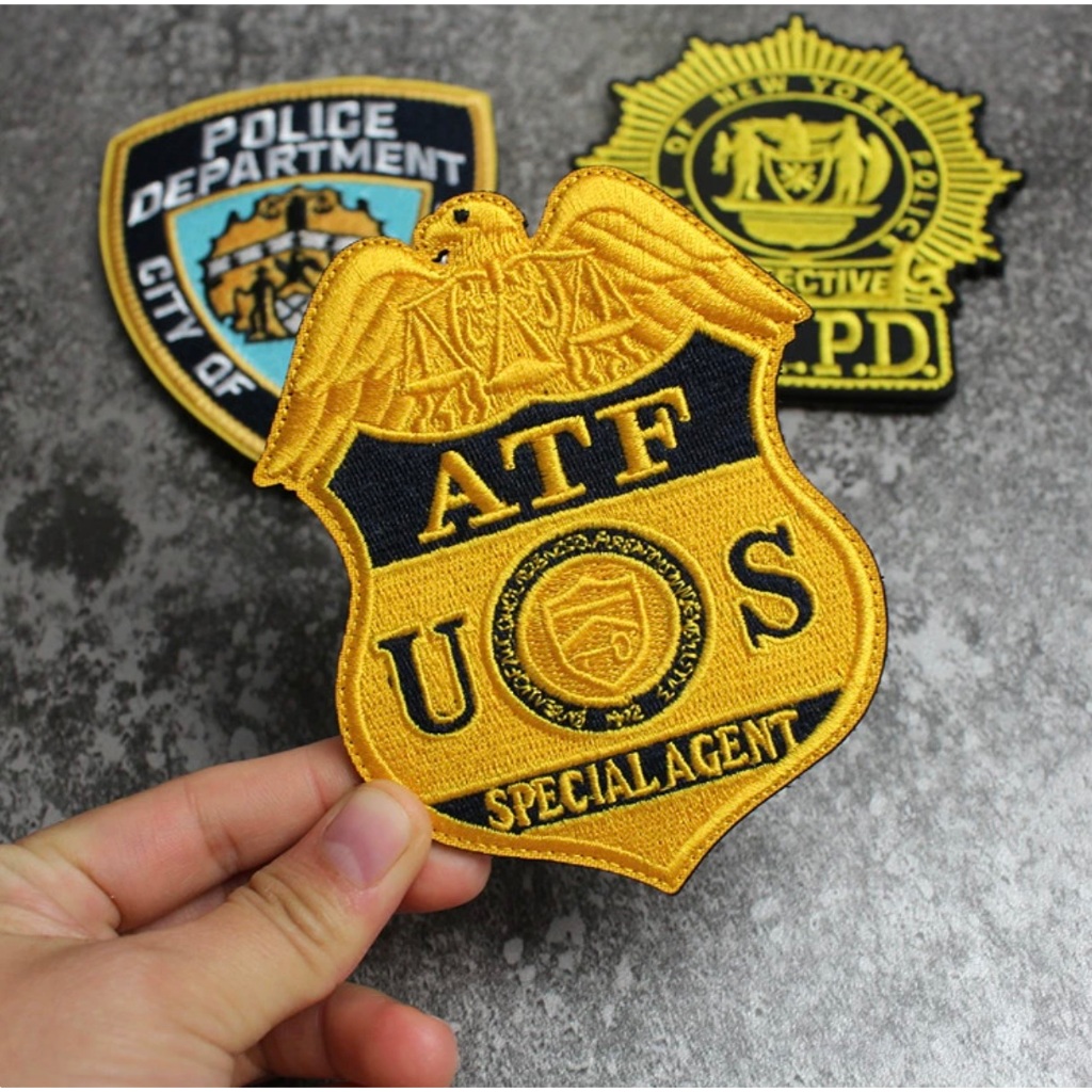 Patch_velcro thêu bộ huy hiệu NYPD & ATF Special Agent dán ba lô_túi xách