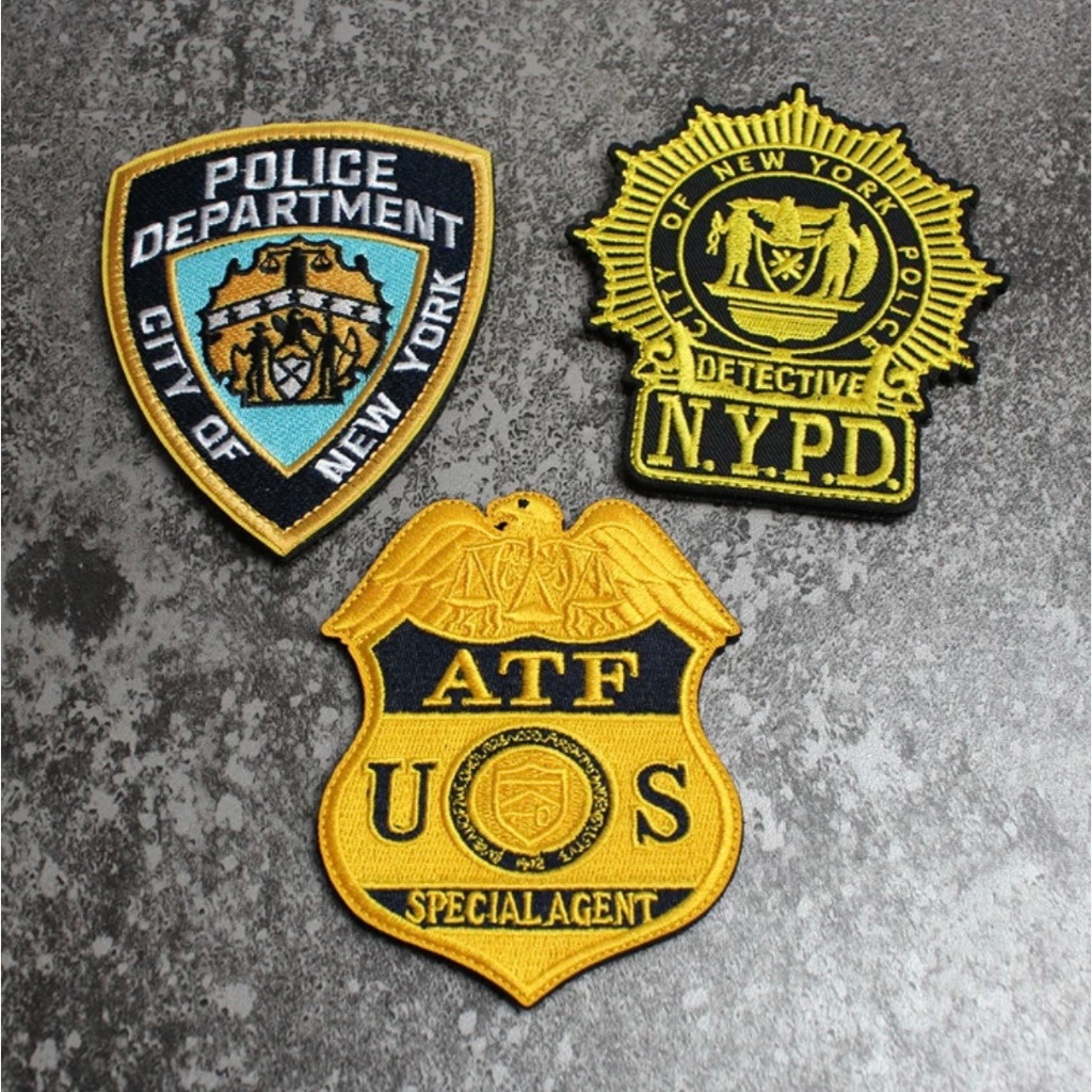 Patch_velcro thêu bộ huy hiệu NYPD & ATF Special Agent dán ba lô_túi xách