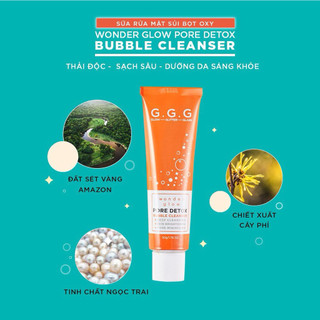 Sữa Rửa Mặt Thải Độc, Sạch Mụn Trắng Da GGG Wonder Glow Pore Detox Bubble Cleanser 50gr