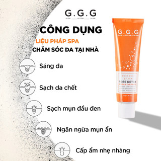 Sữa Rửa Mặt Thải Độc, Sạch Mụn Trắng Da GGG Wonder Glow Pore Detox Bubble Cleanser 50gr