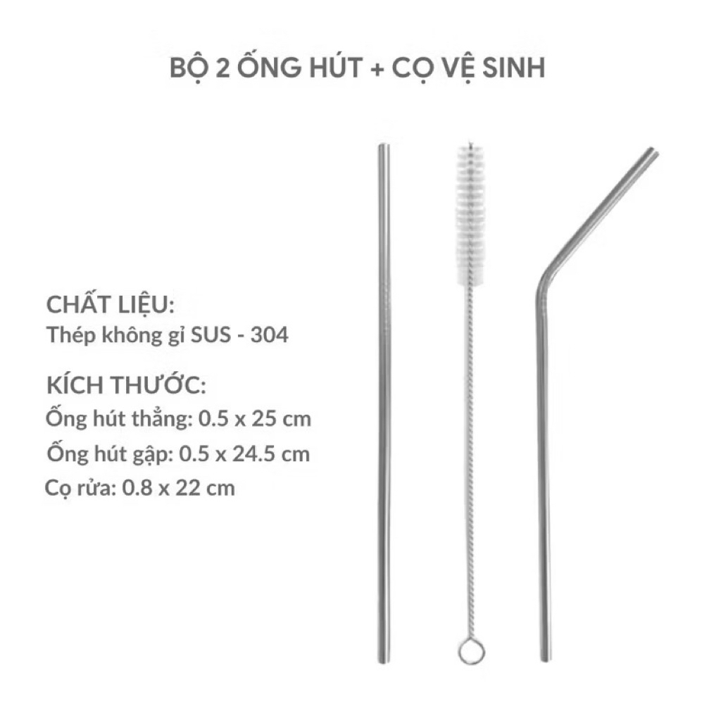 Ống hút inox 304  thẳng 6mm 8mm ngắn 16cm dài 30cm