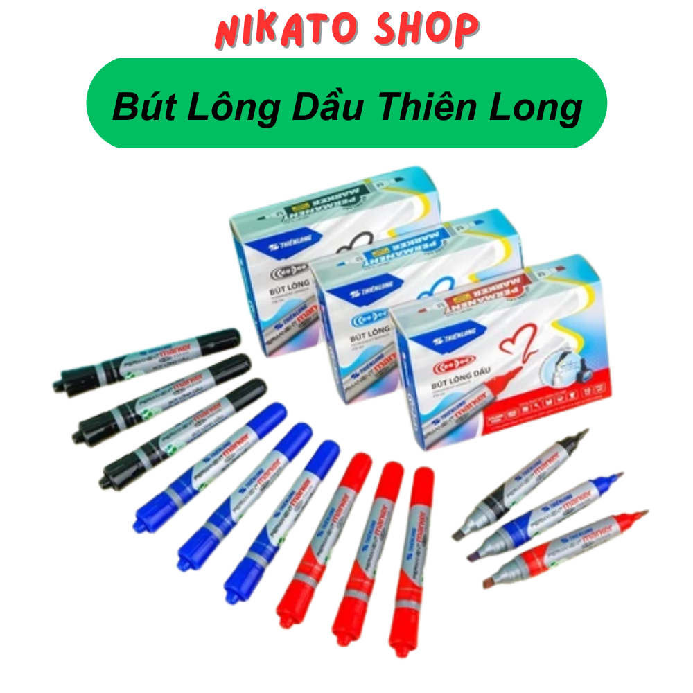Bút lông dầu Thiên Long, bút dạ 2 đầu PM-04 PM-09 bám dính tốt trên nhiều chất liệu