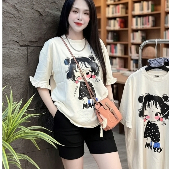 Đồ Bộ Nữ Lửng Ngố Bigsize ESHOP MS999 – Set Đồ Mặc Nhà Chất Thun Tăm Lạnh Co Giãn Mùa Hè Trẻ Trung