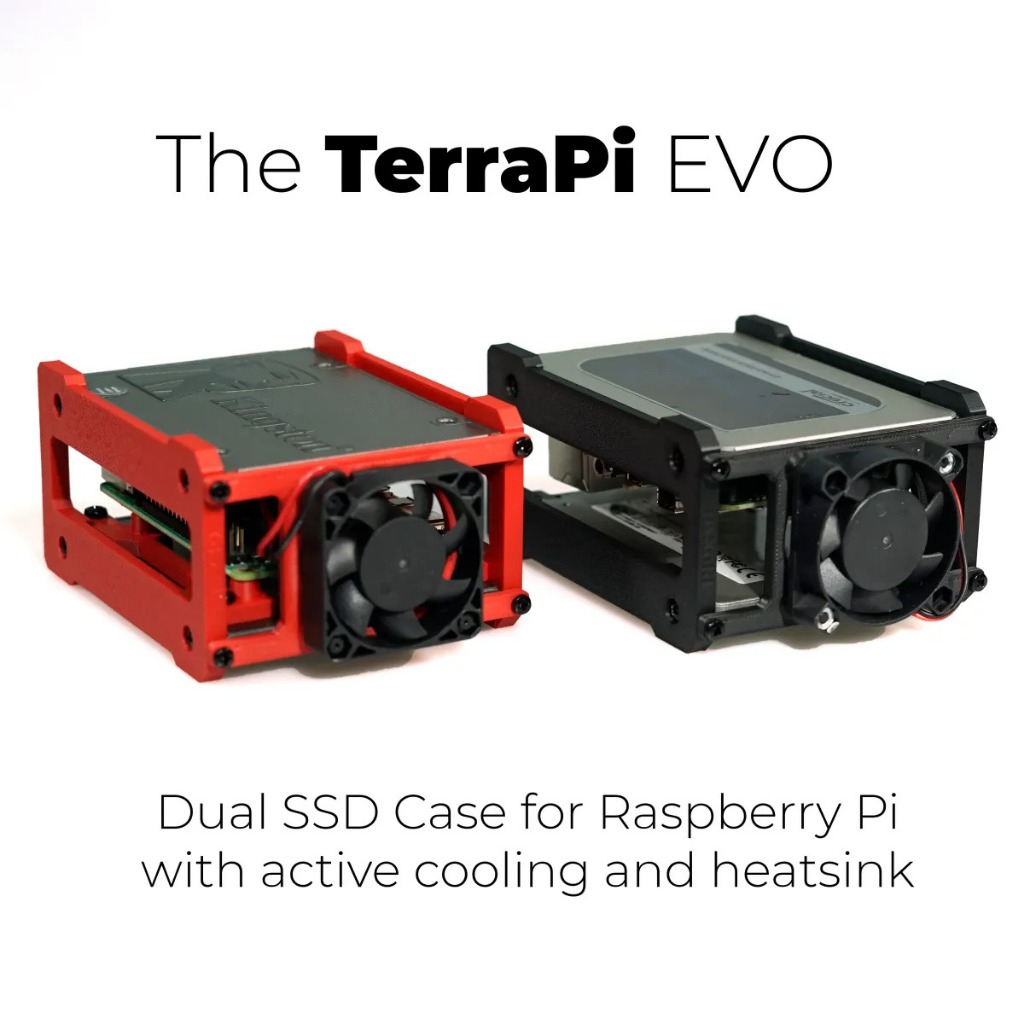 Vỏ NAS TerraPi EVO Dual SSD Case cho Raspberry Pi 3 và Raspberry Pi 4 ...