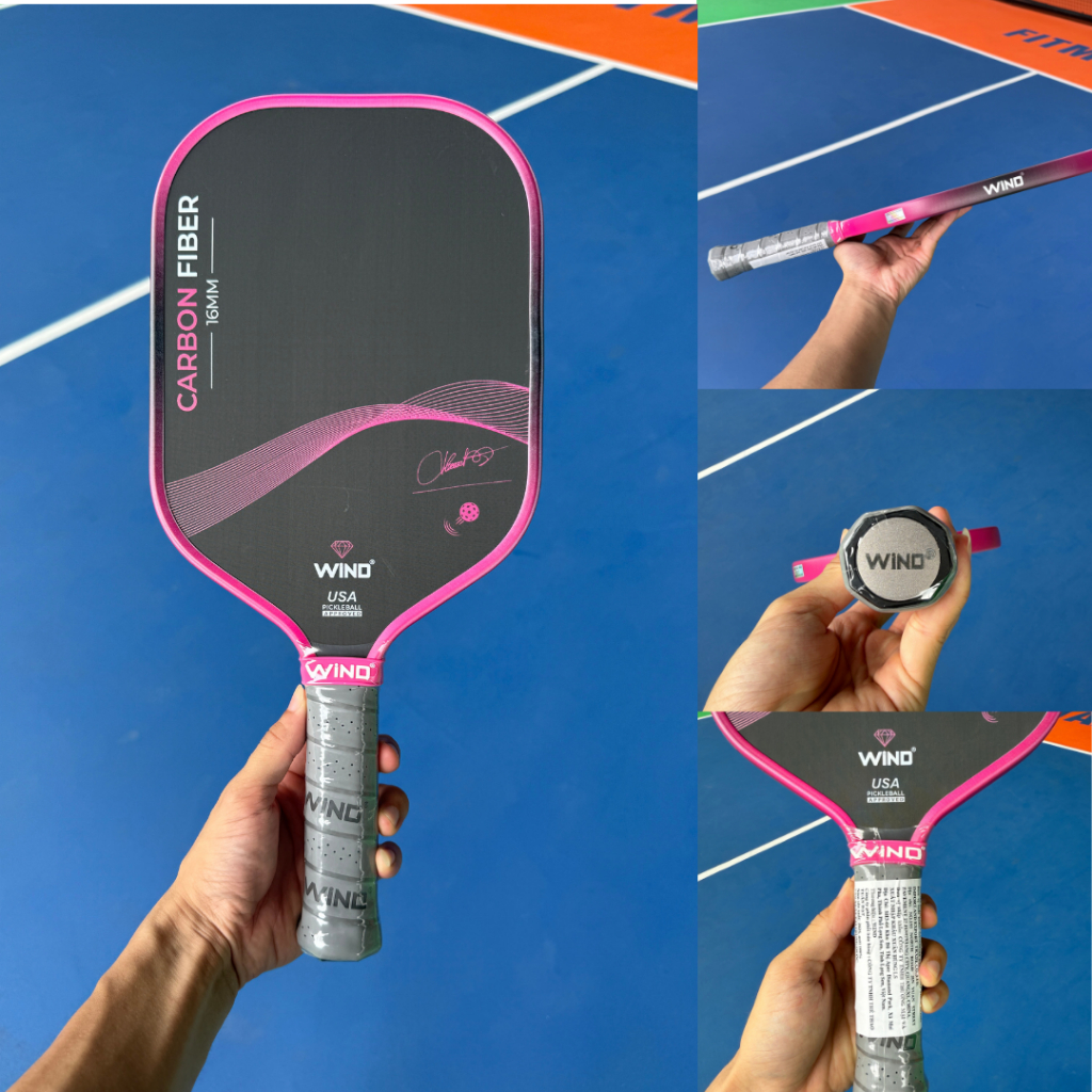 Vợt Pickleball WIND AMUN - Mặt Carbon Graphite Siêu Bền, Kiểm Soát Bóng Chính Xác, Giảm Rung Hiệu Quả