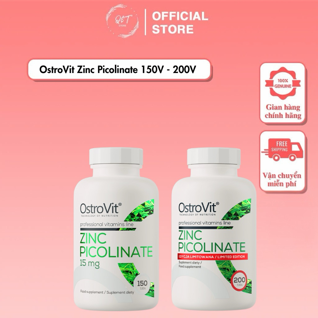 Complément Alimentaire Zinc Picolinate OstroVit - 180 Comprimés - Soutien Immunitaire - Neuf Sous Blister