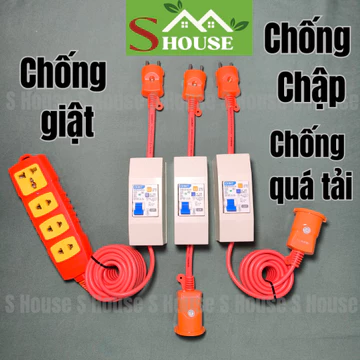 Bộ chống giật gồm cb chống giật dây điện chịu tải và ổ điện chống giật chịu tải cao