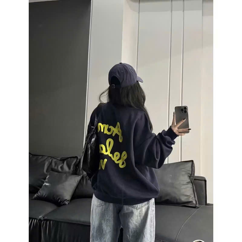 Áo hoodie nỉ basic in chữ vàng nổi bật siu xinh năng động dễ phối đồ hothit 2025 cho phong cách năng động